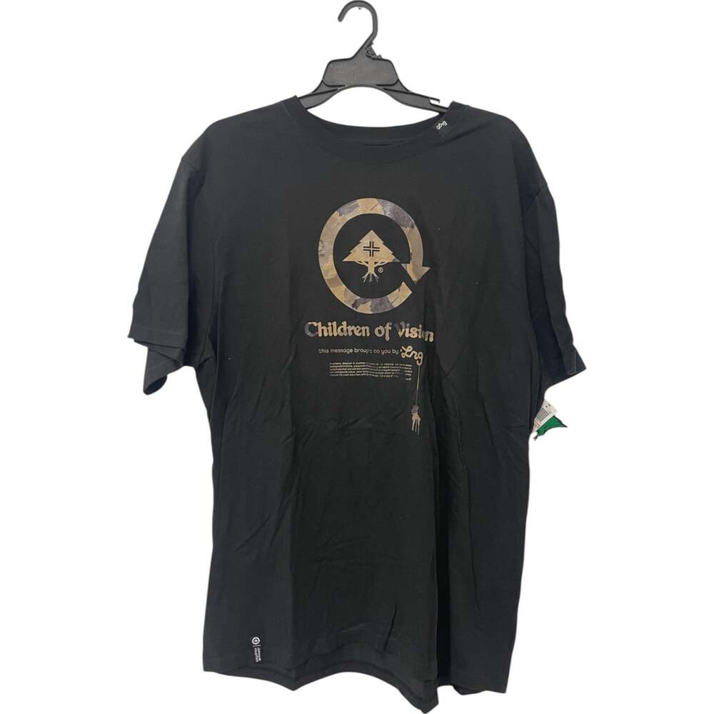 LRG Lifted Camo Children Of Vision Graphic Shirt Mens 3XL Black Short Sleeve NWT